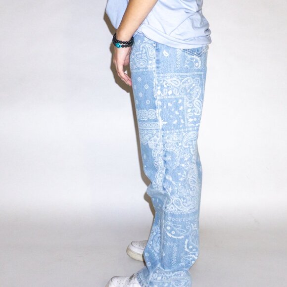 Eight Jeans Blue White Painted Size 27 - Picture 3 of 6